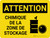 Attention: Risque Chimique De La Zone De Stockage (Caution: Hazard Chemical Storage Area) French Landscape - Wall Sign