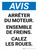 Notice: Arrêter le Moteur Ensemble de Freins Calez les Roues (Notice: Shut off Engine Set Brakes Chock Wheels) French Portrait - Wall Sign