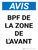 Notice: BPF de la Zone de l'Avant (Notice: GMP Area Ahead)French Portrait - Wall Sign