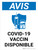 Notice: Covid-19 - Vaccin (Notice: Covid-19 - Vaccine Available) French Portrait - Wall Sign
