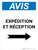Notice: Envoi et réception avec la flèche droite (Notice: Shipping & Receiving - Arrow Right) French Portrait - Wall Sign