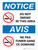 Notice: Ne Pas Fumer Dans Cette Zone Interdite (Notice: Do Not Smoke In This Area Prohibited Bilingual) French Portrait - Wall Sign
