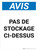 Notice: Pas De Stockage Au Dessus (Notice: No Storage Above) French Portrait - Wall Sign