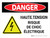 Danger: Haute Tension Risque De Choc Électrique (Danger: High Voltage Electrical Shock Hazard) Landscape French - Wall Sign