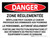 Danger: Le Béryllium Cancer De La Zone Réglementée (Danger: Beryllium Cancer Regulated Area) Landscape French - Wall Sign