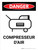 Danger: le Compresseur d'Air avecIcône (Danger: Air Compressor) Portrait French - Wall Sign