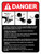 Danger: Machine à Couper les lignes Directrices de la norme (Danger: Cutting Machine Guidelines ANSI) Portrait French - Wall Sign