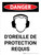 Danger: D'Oreille De Protection Requis (Danger: Ear Protection Required) Portrait French - Wall Sign