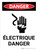 Danger: Électrique Danger (Danger Electrical Hazard) Portrait French - Wall Sign