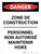 Danger: Zone De Construction Autorisé Personnel (Danger: Construction Zone Authorized Personnel) Portrait French - Wall Sign
