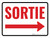 Sortie Flèche Droite (Exit Arrow Right) Landscape French - Wall Sign