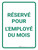 Réservé pour l'Employé du Mois (Reserved for Employee of the Month) Portrait French - Wall Sign