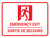 Sortie de secours (Emergency Exit Bilingual) Landscape French - Wall Sign