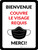 Bienvenue couvre le Visage Requis, Merci de Vous (Welcome Face Covering Required - Thank You) Portrait French - Wall Sign