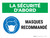 La sécurité d'Abord - les Masques Recommandé (Safety First: Masks Recommended) Landscape French - Wall Sign