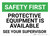 Safety First: Protective Equipment is Available See Your Supervisor - Wall Sign