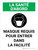 La santé d'Abord - Masque Requis pour Entrer dans la Facilité (Health First: Face Mask Required to Enter Facility) Portrait French - Wall Sign