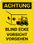Achtung - Blinde Ecke - Fahren Sie mit Vorsicht (Caution - Blind Corner Proceed with Caution) Portrait German - Wall Sign