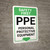 Safety First: PPE Personal Protective Equipment Below Arrow Down - Wall Sign