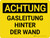 Achtung - Gasleitung hinter der Wand (Caution - Gas Line Behind Wall) Landscape German - Wall Sign