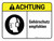 Achtung - Gehörschutz empfohlen (Caution - Hearing Protection Recommended) ANSI Landscape German - Wall Sign
