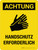 Achtung - Handschutz erforderlich (Caution - Hand Protection Required) Portrait German - Wall Sign
