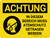 Achtung - In diesem Bereich muss Atemschutz getragen werden (Caution - Respirators Must be Worn in This Area) Landscape German - Wall Sign