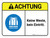 Achtung - Keine Weste Kein Eintritt (Caution - No Entry Without Vest) ANSI Landscape German - Wall Sign