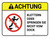 Achtung - Klettern oder Springen Sie Nicht vom Dock (Caution - Do Not Climb on or Jump From Dock) ANSI Landscape German - Wall Sign