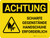 Achtung - PPE-scharfe Gegenstände Handschuhe Erforderlich (Caution - PPE Sharp Objects Gloves Required) Landscape German - Wall Sign