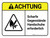 Achtung - Scharfe Gegenstände Handschuhe Erforderlich (Caution - Sharp Objects Gloves Required) ANSI Landscape German - Wall Sign