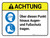 Achtung - Tragen Sie Augen- und Fußschutz über diesen Punkt hinaus (Caution - Wear Eye Foot Protection Beyond This Point) ANSI Landscape German - Wall Sign
