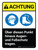 Achtung - Tragen Sie Augen- und Fußschutz über diesen Punkt hinaus (Caution - Wear Eye Foot Protection Beyond This Point) ANSI Portrait German - Wall Sign