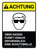 Achtung - Über Diesen Punkt Erforderliche Sicherheitsbrille (Caution - Safety Glasses Required) ANSI Portrait German - Wall Sign