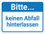 Bitte keinen Abfall hinterlassen (Please Do Not Litter) German - Wall Sign