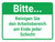 Bitte reinigen Sie den Arbeitsbereich am Ende jeder Schicht (Please Clean Work Area At The End Of Each Shift) German - Wall Sign
