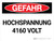 Gefahr - Hochspannung 4160 Volt (Danger - High Voltage 4160 Volts) Landscape German - Wall Sign