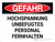 Gefahr - Hochspannung Unbefugtes Personal fernhalten (Danger - High Voltage Unauthorized Personnel Keep Out) German - Wall Sign