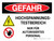 Gefahr - Hochspannungstestbereich (Danger - High Voltage Test Area) Landscape German - Wall Sign
