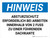 Hinweis - Absturzsicherung erforderlich bei innerhalb der Dachkante gearbeitet wird (Notice - Fall Protection Required When Working Within Roof Ledge) Landscape German - Wall Sign