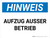 Hinweis - Aufzug außer Betrieb (Notice - Elevator Out Of Order) Landscape German - Wall Sign