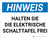 Hinweis - Halten Sie die Schalttafel frei (Notice - Keep Electrical Panel Clear) Landscape German - Wall Sign