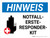 Hinweis - NOTFALL-ERSTE-RESPONDER-KIT (Notice - Emergency First Responder Kit) Landscape German - Wall Sign