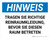 Hinweis - PSA-Reinraumkleidung (Notice - PPE Cleanroom Clothing) German - Wall Sign