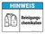 HINWEIS - Reinigungschemikalien (NOTICE - Cleaning Chemicals) ANSI Landscape German - Wall Sign