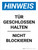 Hinweis - Tür Geschlossen Halten Nicht Blockieren (Notice - Keep Door Closed Do Not Block) Portrait German - Wall Sign