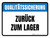 Qualitätssicherung - Zurück zum Lager (Quality Assurance - Return To Stock) German - Wall Sign