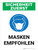 Sicherheit Zuerst - MASKEN EMPFOHLEN (Safety First - Masks Recommended) Portrait German - Wall Sign