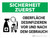 Sicherheit Zuerst - Oberfläche desinfizieren vor und nach Gebrauch (Safety First - Disinfect Surface Before and After Use) Landscape German - Wall Sign