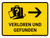Verloren und gefunden mit Rechtspfeil (Lost And Found With Right Arrow) German - Wall Sign